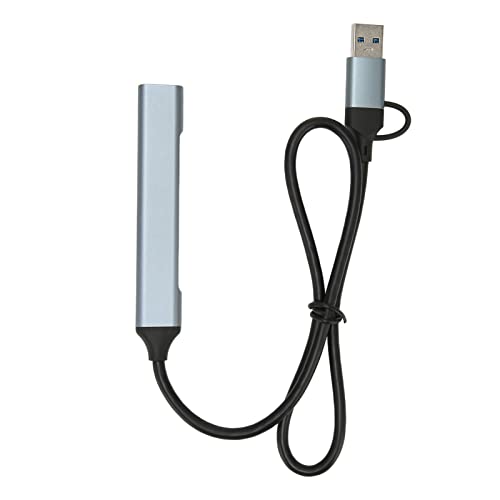 Goshyda Typ-C-Hub, 4 Ports USB 3.0-Dockingstation, 19,7 Zoll Langes Kabel, Plug-and-Play aus Aluminiumlegierung, für Desktop-Laptop mit USB-Flash-Laufwerk von Goshyda