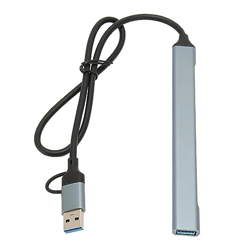 Goshyda Typ-C-Hub, 7 Schnittstellen, USB 3.0-Dockingstation mit 5 Gbit/s Hoher Geschwindigkeit, für Desktop-Laptop-PC, Plug-and-Play aus Aluminiumlegierung von Goshyda