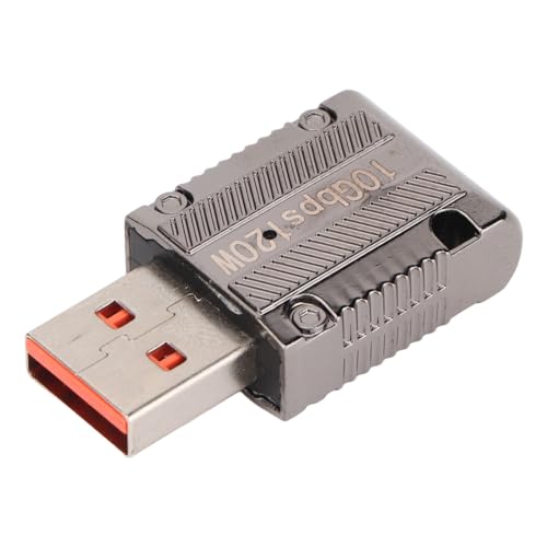 Goshyda USB-A-auf-Typ-C-Adapter, 10 Gbit/s Datenübertragung, 120 W Schnellladung, Gehäuse aus Zinklegierung, Leicht und Tragbar für Handys, Laptops, PCs von Goshyda