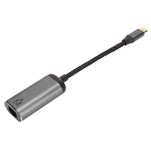 Goshyda USB-C-auf-Ethernet-Adapter, Typ C auf RJ45 2,5-G-LAN-Netzwerkadapter Hochgeschwindigkeits-Gigabit-Ethernet-Adapter, für Windows, für Android, für OS, für Linux von Goshyda