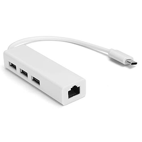 Goshyda USB-C-auf-Ethernet-Adapter,Ethernet-Adapter Typ C-auf-USB-2.0-Hub mit Vorwärts- und Rückwärts-EIN- und Ausstecken Wird Unterstützt,für Win XP/7/8/OS X(USB2.0) von Goshyda