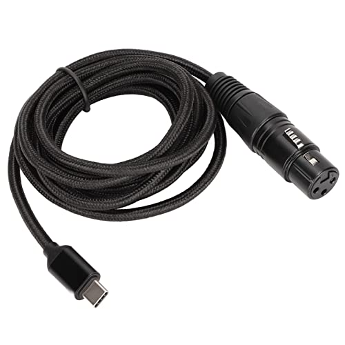 Goshyda USB C auf XLR Buchse Kabel, Typ C Mikrofonkabel Nylongeflecht USB C Stecker auf XLR Buchse Mikrofon Audio Anschluss, Kompatibel mit USB 2.0, für Smartphones & Tablet, Laptop(2 M) von Goshyda