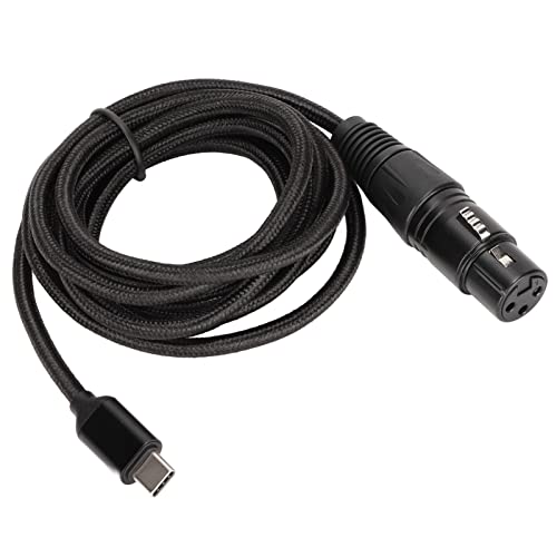 Goshyda USB C auf XLR Buchse Kabel, Typ C Mikrofonkabel Nylongeflecht USB C Stecker auf XLR Buchse Mikrofon Audio Anschluss, Kompatibel mit USB 2.0, für Smartphones & Tablet, Laptop(3 M) von Goshyda