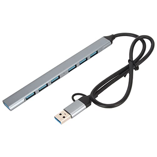 Goshyda USB-Hub, USB 3.0-zu-Typ-C-Dockingstation mit 6 USB 2.0- und 1 USB 3.0-Anschlüssen, 0,5 M/1,64 Fuß Tragbarer USB-Splitter für Windows, für OS X, für Android von Goshyda