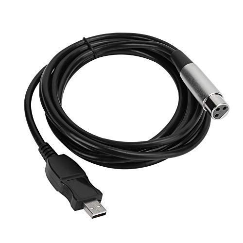 Goshyda USB-Mikrofon-Link-Kabel, 3 Pin USB2.0-Stecker auf XLR-Buchse Mic-Link-Konverterkabel Mic-Link-Kabel-Adapter für Mikrofone oder Karaoke-Sing-Aufnahmen, 3 Meter von Goshyda