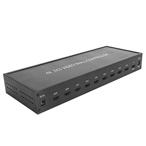 Goshyda Videowand-Controller, HDMI 3x3-Videowand-Controller-Bildschirmbildprozessor für 9 TV-Spleißdisplays, Unterstützung 1920 x 1080 P, 110-240 V.(EU) von Goshyda