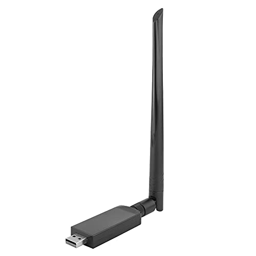 Goshyda Wireless Network Adapter, Schwarz RTL8821AU Dual Band Wireless Network Adapter 600Mbps Antennendesign USB WiFi Adapter Kompatibel mit Bluetooth für Laptop von Goshyda