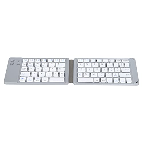 Goshyda Zusammenklappbare Kabellose Bluetooth-Tastatur, 67 Tasten, 120 MAh, Wiederaufladbar, Ultraschlank, Tragbare -Tastatur, für Handy-Tablet(Weiß) von Goshyda