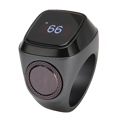 Intelligenter BT-Ring, Integriertes Bluetooth 5.1, Erinnerungen per App Empfangen, Wiederaufladbarer Fingerzähler mit Vibration, Fingerzähler für Gebet, Stricken, Sport, (18MM) von Goshyda