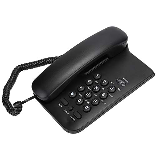 KX T3026CID Festnetztelefon, Schnurgebundenes Heimtelefon, Keine Batterie Erforderlich, Unterstützung für die Wandmontage, Telefon für das Home Office Im Hotel (Schwarz) von Goshyda