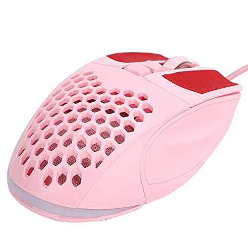 Kabelgebundene Maus, 5 DPI-Einstellung 6 Farbwechsel Hintergrundbeleuchtung Kabelgebundener USB 7 Tasten Taste Kabelgebundene Mäuse mit Langer Lebensdauer für PC Laptop Desktop PC Computer (m4 rosa von Goshyda