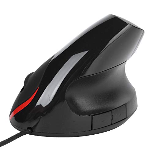 Kabelgebundene Maus, Vertikale Maus, Wiederaufladbares Schwarzes Kabelgebundenes Office Gaming-Computerzubehör, Hochwertiges ABS-Material, Ergonomisches Design, Geringe Größe, mit USB-Schnittstellen von Goshyda