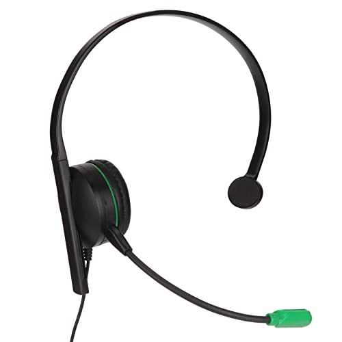 Kabelgebundenes Gaming-Headset mit Mikrofon, 3,5-mm-Stecker, Einzelnes Ohr, Klarer Klang, Mikrofon mit Geräuschunterdrückung, 120° Verstellbarer Mikrofonarm, für PC, Xbox One von Goshyda