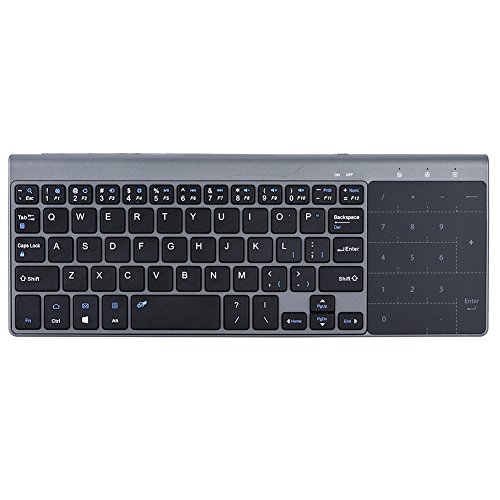 Kabellose Tastatur, Tragbares Schlankes 2,4-GHz-1200-DPI-Handheld, Intelligentes Stromsparendes Design, mit Touchpad, -Tastatur für PC / Notebook / TV-Box von Goshyda