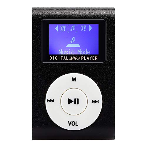 MP3-Musik-Player, 1,8-Zoll-LCD-Bildschirm, USB 2.0 Tragbarer Metall-Miniclip MP3, 110 MAh Akku, Unterstützt Speicherkarte, Mit 3,5-mm-Kopfhörer von Goshyda