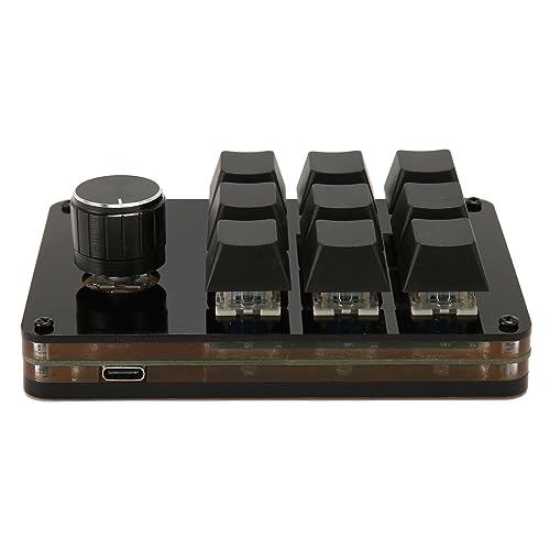 Mechanische -Makro-Gaming-Tastatur, 9-Tasten-OSU-Tastatur mit Knopf, Benutzerdefinierte Hotswap-Makro-Programmiertastatur mit Blauem Schalter, Tastenzeilentrennung von Goshyda