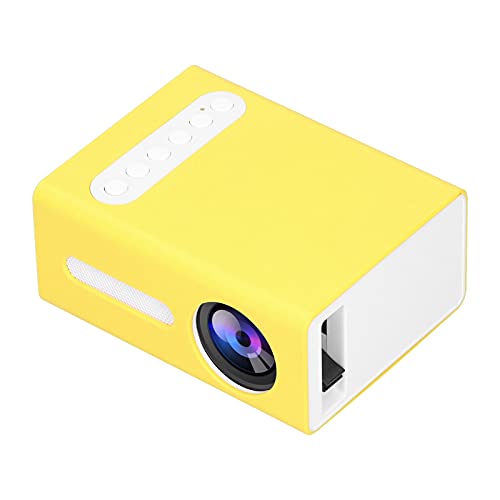 Miniprojektor, Tragbarer Projektor T300 LED-Heimvideovideoplayer Kindertheater mit Unterstützten Externen Speichergeräten für Kindergeschenke(Gelb (EU)) von Goshyda