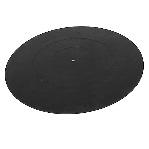 Plattenspieler-Slipmat, 12-Zoll-Schallplatten-Gummimatte, Antistatisch, Vibrationsfest, Weiches Gummi-LP-Plattenspieler-Pad, für Phonographen-LP-Plattenspieler, Schwarz von Goshyda