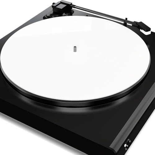 Plattenspieler-Slipmat aus Acryl, für LP-Plattenspieler, Professionelle Schallplattenmatte Zur Reduzierung Statischer Staubgeräusche, für 12-Zoll-Plattenspieler (helles Weiss) von Goshyda