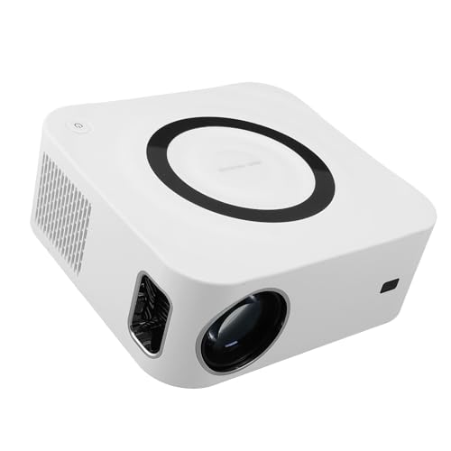 Projektor, 1080P Full HD WiFi Bluetooth-Projektor, Tragbarer Outdoor-Filmprojektor, Heimkino-Videoprojektor, Kompatibel mit Smartphone, Spielekonsolen, Laptop (EU-Stecker) von Goshyda