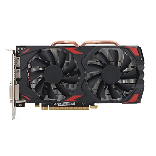 RX580 Gaming Grafikkarte, 7680 X4320 8GB GDDR5 (256bit) Diskrete Grafikkarte, 1284MHz 1750MHz, DP DVI HD Multimedia-Schnitts Telle, mit Doppel Ventilatoren Schnell Kühlung von Goshyda