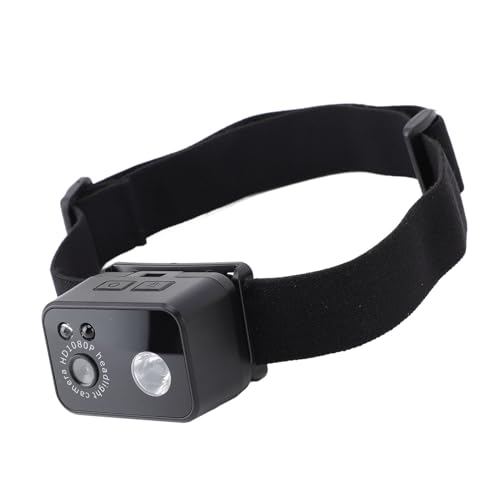Scheinwerfer-Körperkamera, 2 MP 1080P Kamera ohne Hände, 5–10 M Nachtlicht Am Kopf Montiert, Wiederaufladbare 3-W-LED-Stirnlampe, mit Kopfband, für 128 GB Speicherkarte Scheinwerfer-Körperkamera, 2 MP 1080P Kamera ohne Hände, 5–10 M Nachtlicht Am Kopf Montiert, Wiederaufladbare 3-W-LED-Stirnlampe, mit Kopfband, für 128 GB Speicherkarte von Goshyda