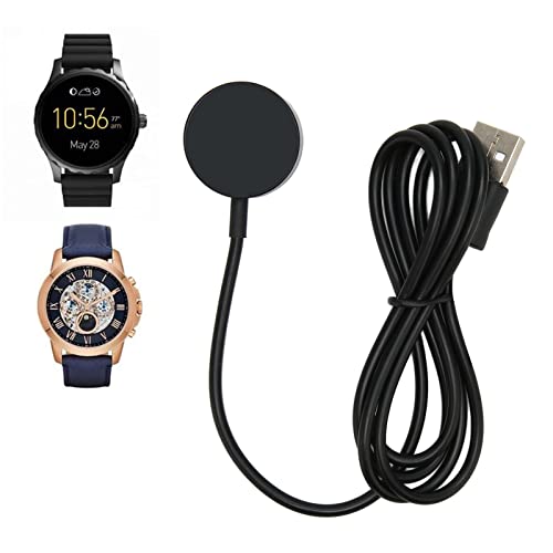 Smartwatch-Ladegerät für Fossil Q Gen 1 Q Gen 2 Founder Q Gen 2 Wander, Magnetisches Ersatz-Smartwatch-USB-Ladekabel für Fossil Q Gen 3 Explorer Venture (Schwarz) von Goshyda
