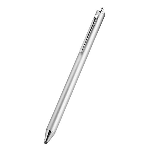 Stylus, Tragbarer Smart-Touchscreen-Stift aus Aluminiumlegierung, Digitaler Bleistift-Stoffkopf-Stylus für Smartphones, Mobiltelefone für Touchscreen-Tablets (Silver) von Goshyda