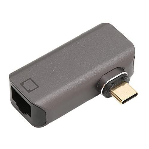 USB C Magnetadapter, USB Typ C auf RJ45 Gigabit Ethernet Adapter 10 Gbit/s LAN Netzwerkadapter, für Windows, für Android, für OS X von Goshyda