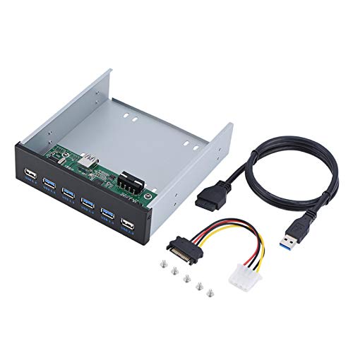 USB2.0 + 3.0 Metallfront, 5,25 Zoll 19Pin Frontpanel-Adapter mit 4 USB 3.0- und 2 USB2.0-Port-Hubs Audio-Frontplatte für Desktop-Computer von Goshyda