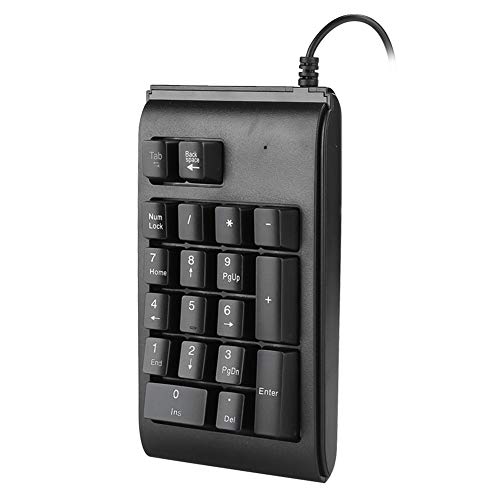 Von hinten beleuchtete Zifferntastatur, mechanisches USB-Kabel 19-Tasten-Nummernblock Kleine Tastatur mit dreifarbiger, atmungsaktiver Hintergrundbeleuchtung, rutschfestes Design(schwarz) von Goshyda