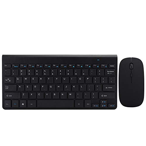 Wireless Keyboard Mouse Set, Ultradünne Stummschaltung 2.4G USB Wireless Keyboard + Maus Combo Home Office Business Tragbare Tastatur, für Desktop-PC, Laptop, Notebook(schwarz) von Goshyda