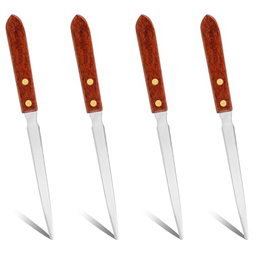 4 Stück Brieföffner, Holzgriff Edelstahl Umschlagöffner Postöffner-Werkzeug Spitze Spitze Schwert Briefumschlagschneider Paket Geschenkpapierschneider Messer für Büro Zuhause Schule Zubehör von Gosknor