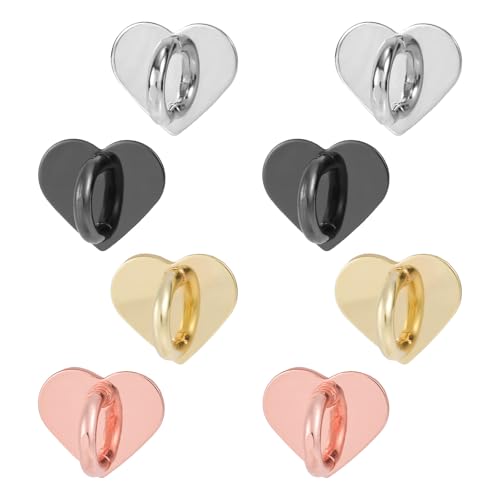8st Herz Handy Ringhalter, Niedlich Telefonringhalter Selbstklebend Telefon Ring Griff Klebrig Metallschlaufen Ständer für Handyhülle Pad Tablet DIY Zubehör (4 Farben) von Gosknor