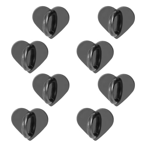 8st Herz Handy Ringhalter, Niedlich Telefonringhalter Selbstklebend Telefon Ring Griff Klebrig Metallschlaufen Ständer für Handyhülle Pad Tablet DIY Zubehör (Schwarz) von Gosknor