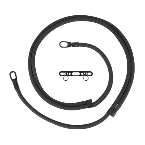 Gosknor Telefon Halsband, Universeller Doppelclip Telefon Lanyard Dickes Seil Verstellbar für Meisten Smartphones Crossbody Gurt mit 2 Ringen für Männer Frauen (Schwarz) von Gosknor