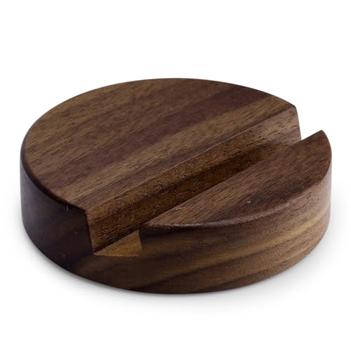 Gosknor Telefonständer Holz, Einzelner Steckplatz Runder Telefonhalter Schreibtisch Tragbar Handyständer Arbeitsplatte Tisch Schreibtisch Handy Organizer für Küche Badezimmer Bürozubehör von Gosknor