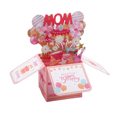 Pop-Up-Karte Happy Birthday Mom, Geburtstagskarten Bunte Luftballons Aufregung Feuerwerk Geschenkbox mit Umschlag Pop-Up-Geburtstagskarte für Mutter Stiefmutter Patentante Pop-Up-Karte Happy Birthday Mom, Geburtstagskarten Bunte Luftballons Aufregung Feuerwerk Geschenkbox mit Umschlag Pop-Up-Geburtstagskarte für Mutter Stiefmutter Patentante von Gosknor