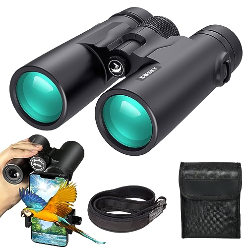 Gosky 10 x 42 Fernglas für Erwachsene, professionelles HD Fernglas, Fernglas für Vogelbeobachtung, Reisen, Sternenbeobachtung, Jagd, Konzert, Sport – BAK4 Prism FMC-Objektiv – Mit Telefonadapter von Gosky