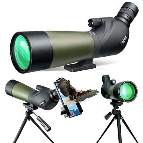 Gosky 20-60x60mm Spektiv, wasserdicht, stoßfest, mit Stativ und Digiscoping Adapter, BAK4 Prismen, für Zielschießen Jagd Vogelbeobachtung Wildlife Scenery von Gosky