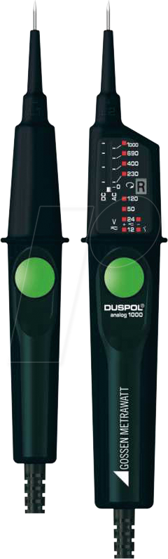 DP ANALOG 1000 - Spannungsprüfer DUSPOL Analog 1000, 12-1000 V AC/DC, LED von Gossen Metrawatt