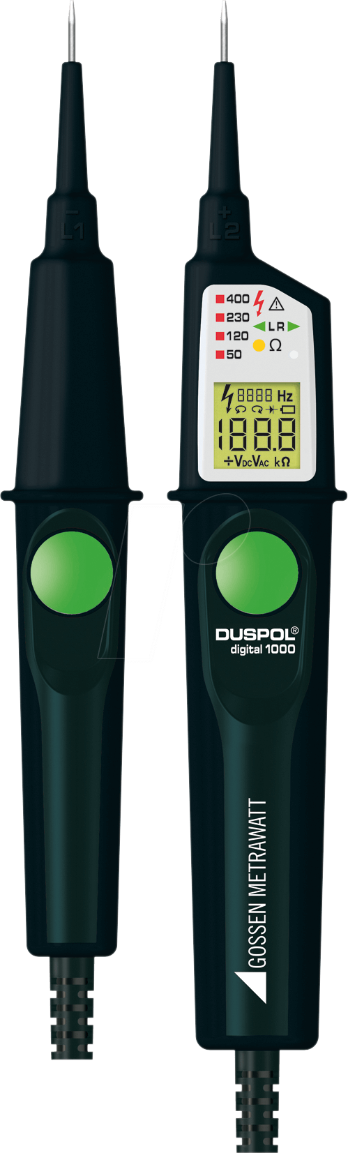 DP DIGITAL 1000 - Spannungsprüfer DUSPOL Digital 1000, 12-1000 V AC/DC, LCD von Gossen Metrawatt