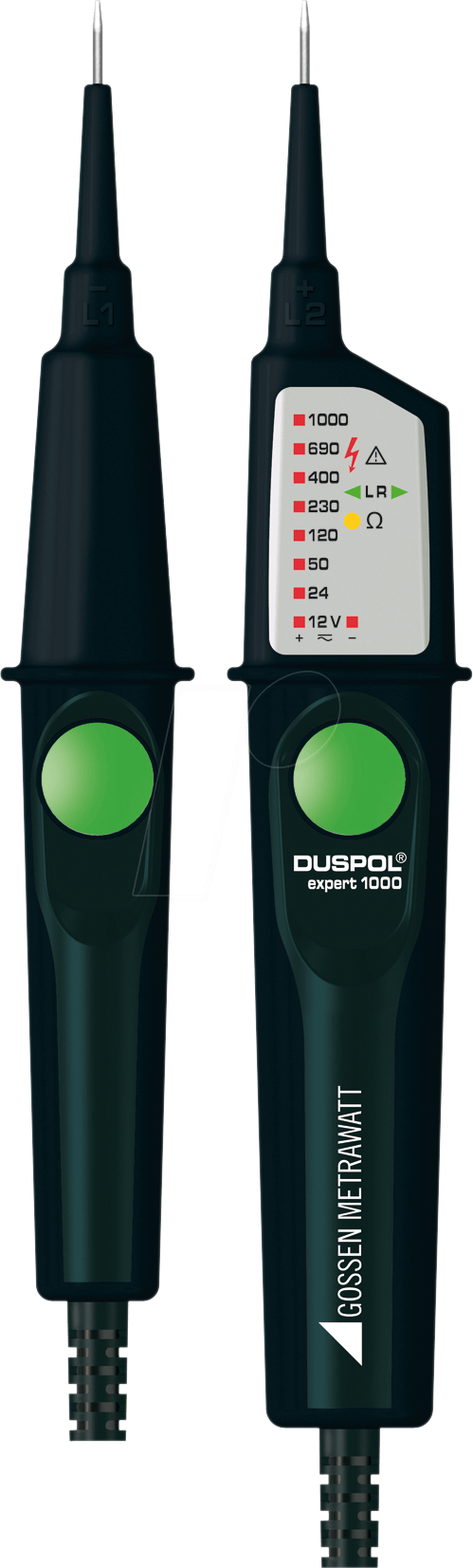 DP EXPERT 1000 - Spannungsprüfer DUSPOL Expert 1000, 12-1000 V AC/DC, LED von Gossen Metrawatt