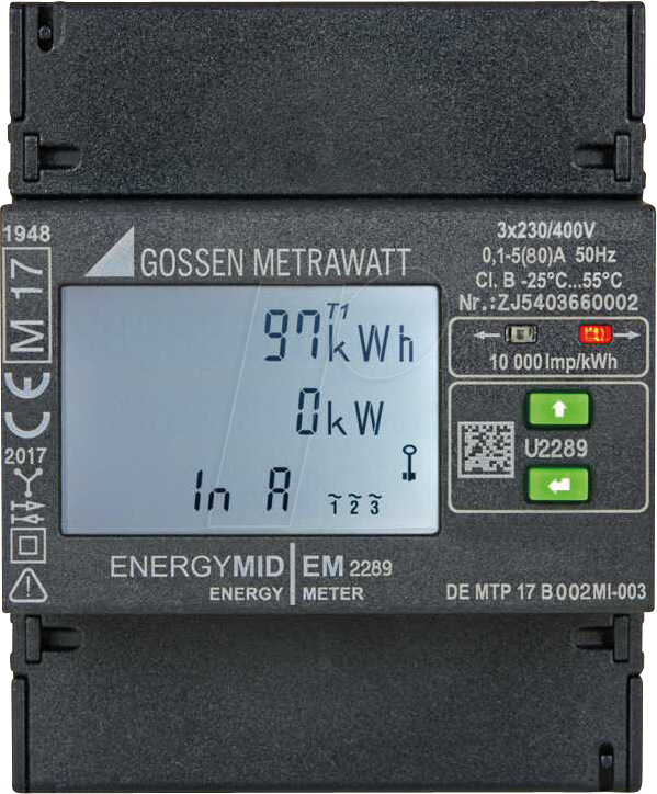 GMCI U2289-V018 - Energiezähler, MID, kWh, 4-L, 5(80)A, RTU von Gossen Metrawatt