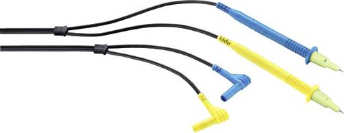 Gossen Metrawatt KS21-T Sicherheits-Messleitungs-Set [Prüfspitze - Stecker 4 mm] 2.00m Blau, Gelb, von Gossen Metrawatt