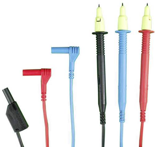 Gossen Metrawatt KS29 Sicherheits-Messleitungs-Set [Prüfspitze - Stecker 4 mm] Schwarz, Blau, Rot 1 von Gossen Metrawatt