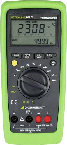 Gossen Metrawatt METRALINE DM 62 Hand-Multimeter kalibriert (ISO) digital CAT III 600 V, CAT IV 300V von Gossen Metrawatt