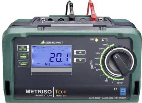 Gossen Metrawatt METRISO TECH Isolationsmessgerät kalibriert (DAkkS-akkreditiertes Labor) 50 V, 100 von Gossen Metrawatt