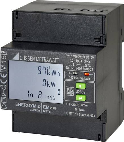 Gossen Metrawatt U2389-V011 Drehstromzähler mit Wandleranschluss digital MID-konform: Ja 1St. von Gossen Metrawatt