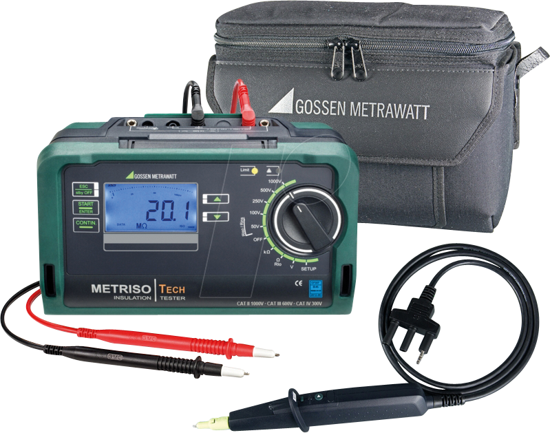 METRISO TECH SET - Isolationsmessgerät METRISO TECH, Set mit Fernauslöser und Tasch von Gossen Metrawatt